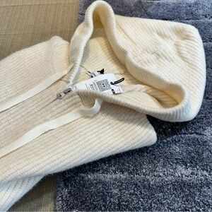 Heathered cream zip up cardigan